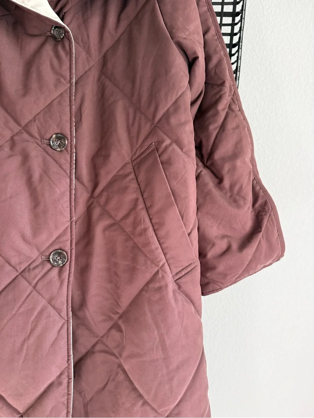 Varley Annalise Reversible Wrap Coat deep mahogany